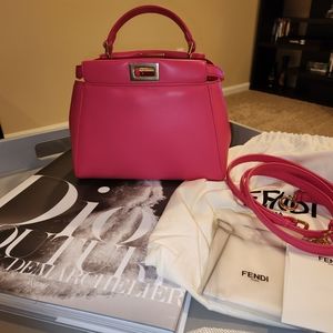 Authentic, New with tags Fendi Mini Peekaboo with removable strap